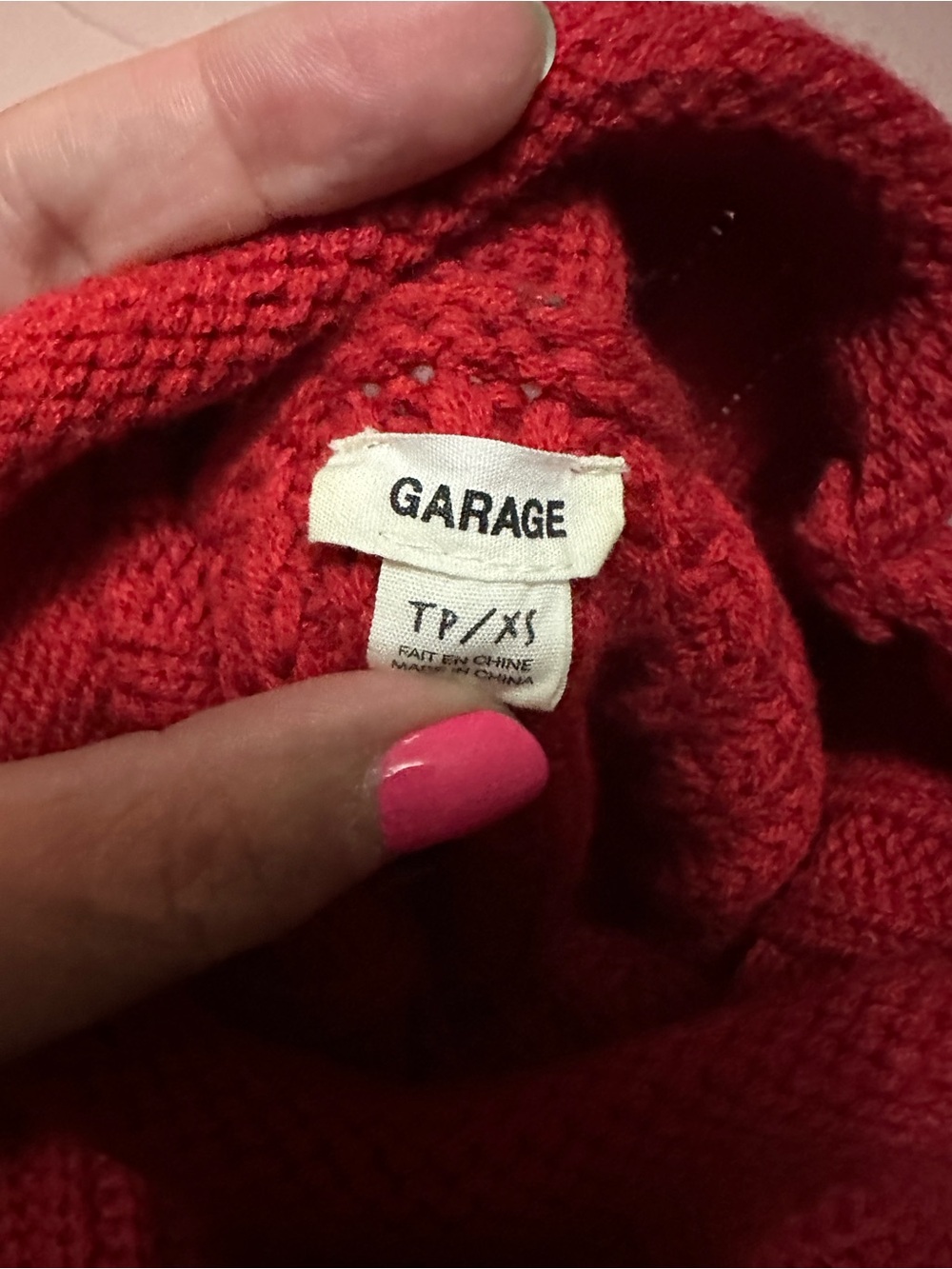 Garage Red Chunky Turtleneck Sweater - Picture 2 of 3